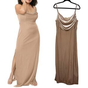 Revelry Size 18 Skye Velvet Slip Dress Champagne Maxi Formal Prom Bridesmaid